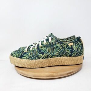 Keds Rifle Paper Co Triple Kick Shoes Women 7.5 Platform Palm Espadrille Sneaker